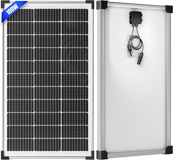 100W 12V Solar Panel, High Efficiency 9BB Cell Monocrystalline Solar Panels by Voltset