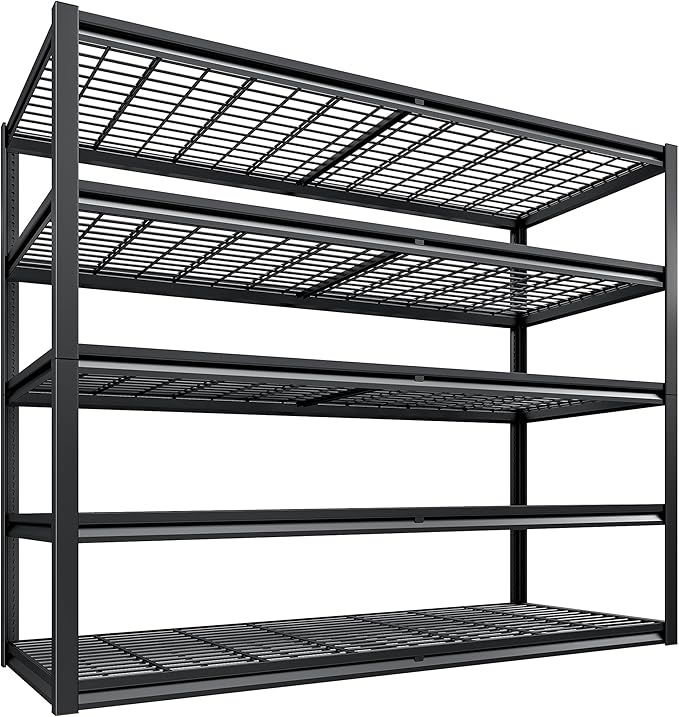 REIBII 78" H Garage Shelving Heavy Duty Load 3000LBS, Adjustable Storage Shelves by REIBII