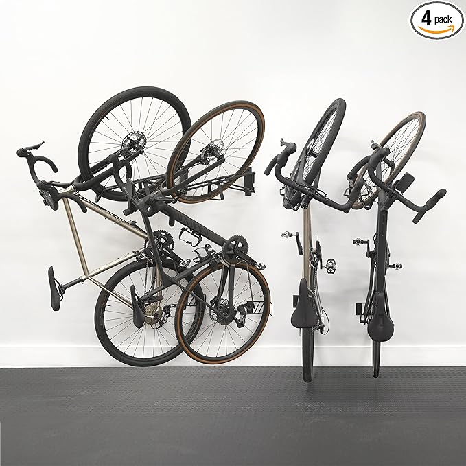 StoreYourBoard SwivelStow Road & Gravel Bike Storage Rack 4 Pack – Heavy Duty by StoreYourBoard