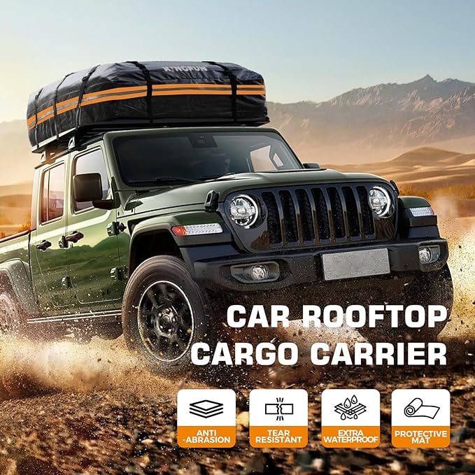 Kingfun Car Rooftop Cargo Carrier – Waterproof 20 Cubic Feet Car Roof Bag Fit - Image 7