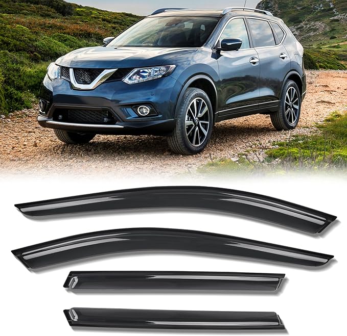 Rain Guards for Car Windows, Tape-On Window Visors Rain Guards Fit for by KYX