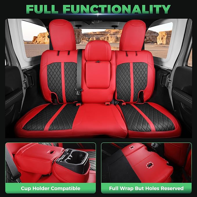 for Jeep Wrangler Seat Covers 4Door JL 2018 2019 2020 2021 2022 2023 2024 2025 - Image 5