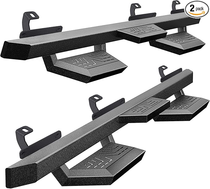 Running Boards Compatible with 2018-2025 Jeep Wrangler JL 4 Doors, Carbon Steel by PerfitZone