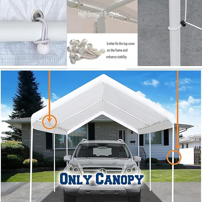 10' x20' Upgraded Carport Replacement Canopy Cover - Image 4