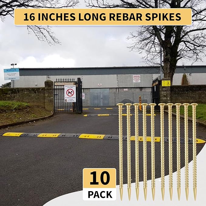 16 Inch Rebar Stakes 1/2 Inch Diameter Galvanized Steel Ground Anchors Heavy - Image 8
