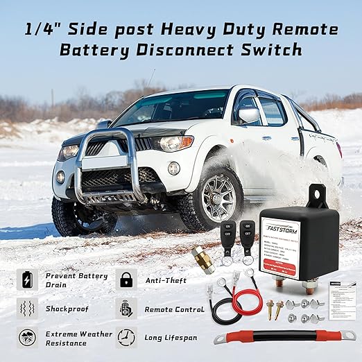 Side Post Remote Battery Disconnect Switch 12V 200A/1000A, Wireless Remote - Image 2