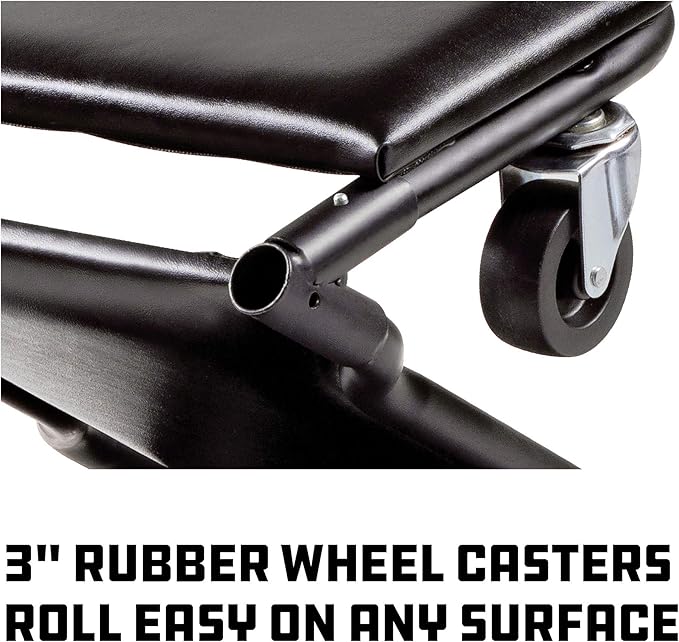 Powerbuilt 42-Inch Triplex Folding Creeper, Rolling Seat, and Brake Stool - Image 5