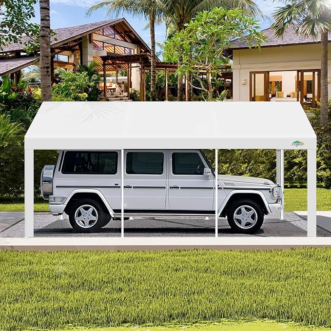 COBIZI Carport 10x20ft Heavy Duty Portable Garage, 2.0 Powder Coated Frame - Image 6