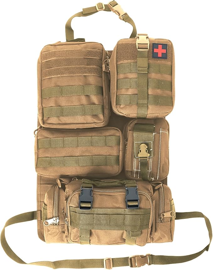 Universal Tactical Seat ​Back Organizer Vehicle Molle Panel Organizer Storage - Image 9
