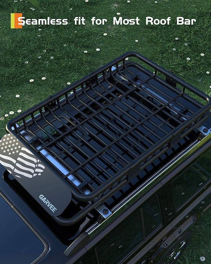 46" x 36" Universal Roof Rack Carrier Basket, 200 Lbs Capacity Car Cargo Rack - Image 7