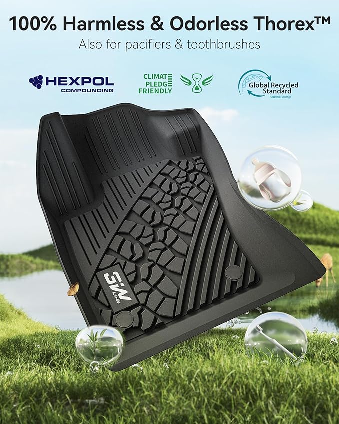 3W Floor Mats Fit for Jeep Renegade 2015-2023 TPE All Weather Custom Fit Floor - Image 5