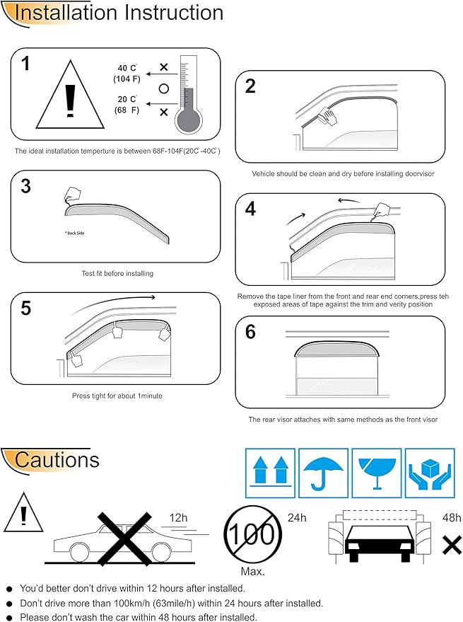 94113 Side Window Wind Vent Deflector, Dark Smoke Window Visors fit - Image 6