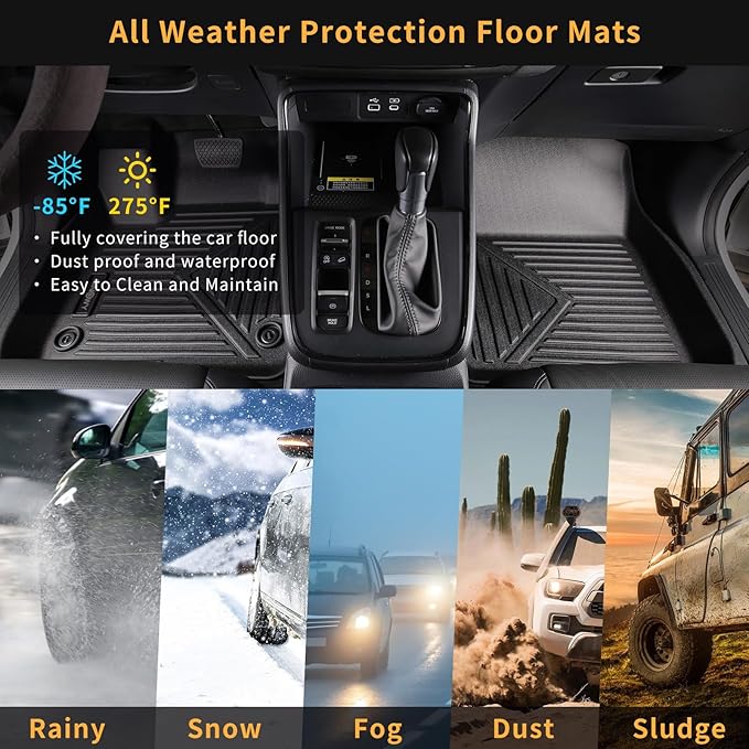 GINOWY-Floor Mats for Chevy Colorado 2023 2024 2025 Crew Cab &GMC Canyon - Image 7