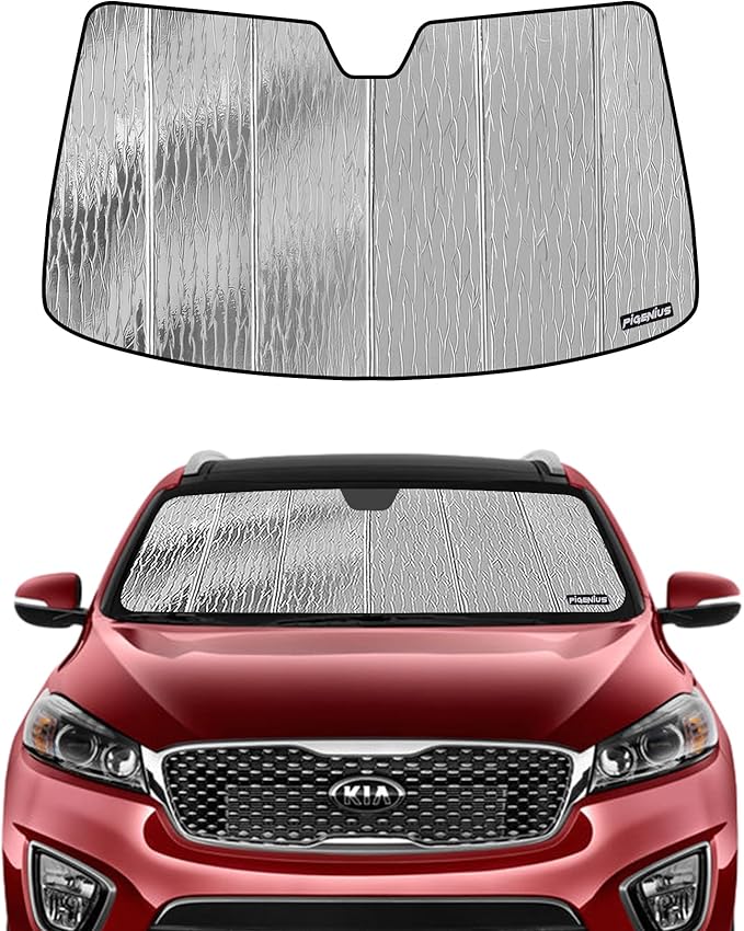 Windshield Sun Shade for Kia Sorento 2016-2020, Front Window Sunshade Shield by Pigenius