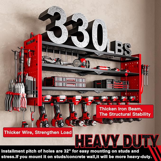 Power Tool Organizer Wall Mount, Cordless Drill Organizer, 4 Layers Large - Image 4