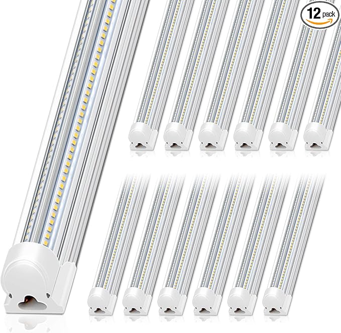 Barrina 8FT LED Shop Light, 100W 15000LM 5000K, V Shape Integrated T8 LED by Barrina