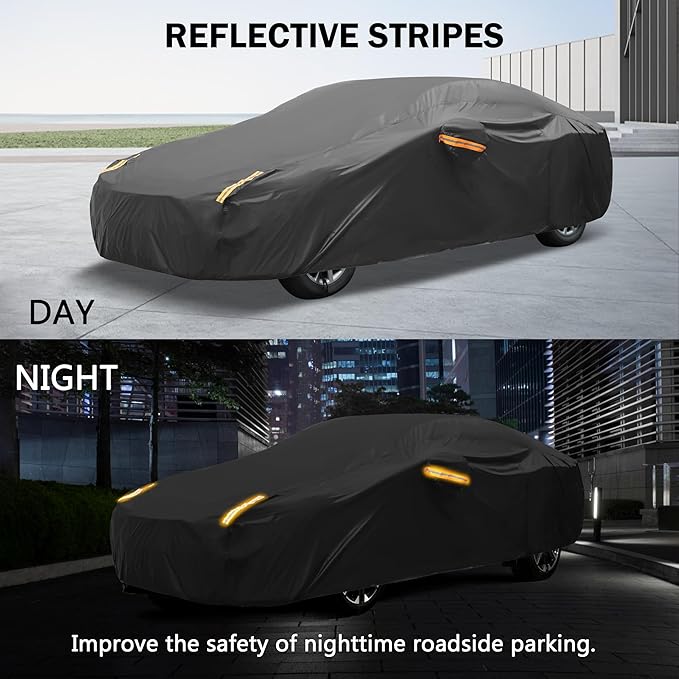 MORNYRAY Compatible with Chevy Corvette, Car Cover Outdoor Waterproof Sun Rain - Image 4