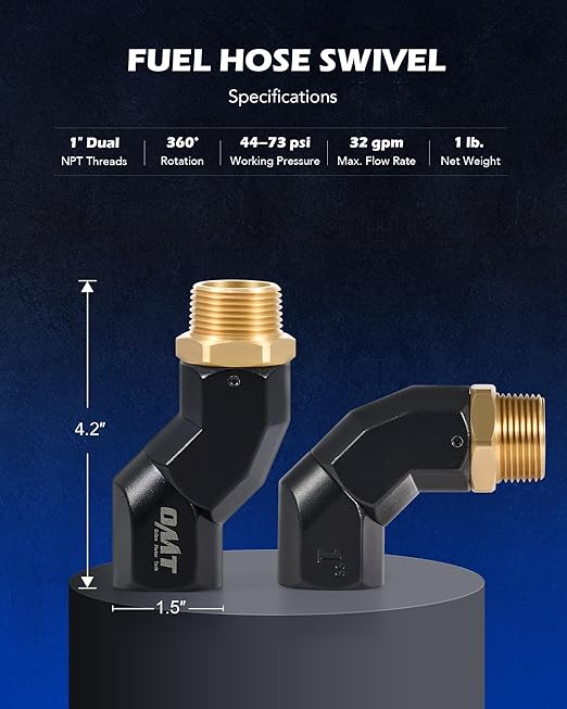 Orion Motor Tech 1" NPT Fuel Hose Nozzle Swivel - Image 2