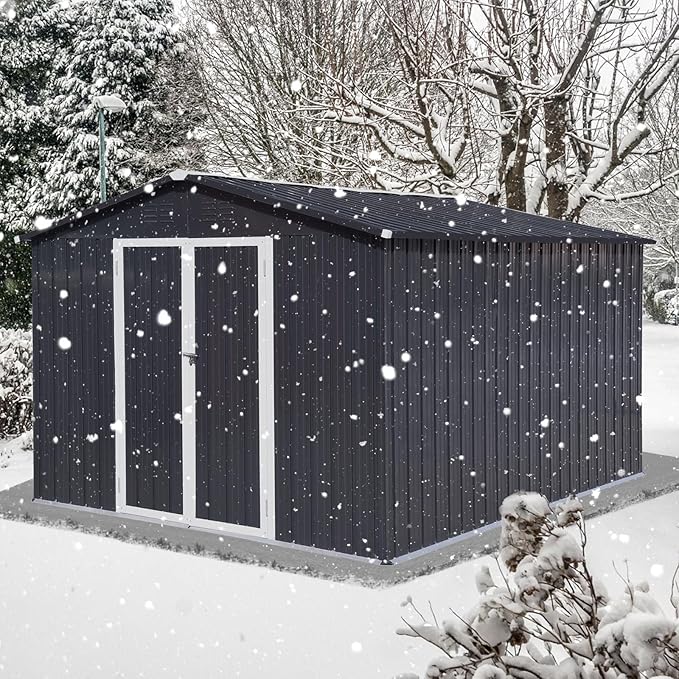 12 x 10 FT Metal Garden Shed, Outdoor Storage Shed - Image 4