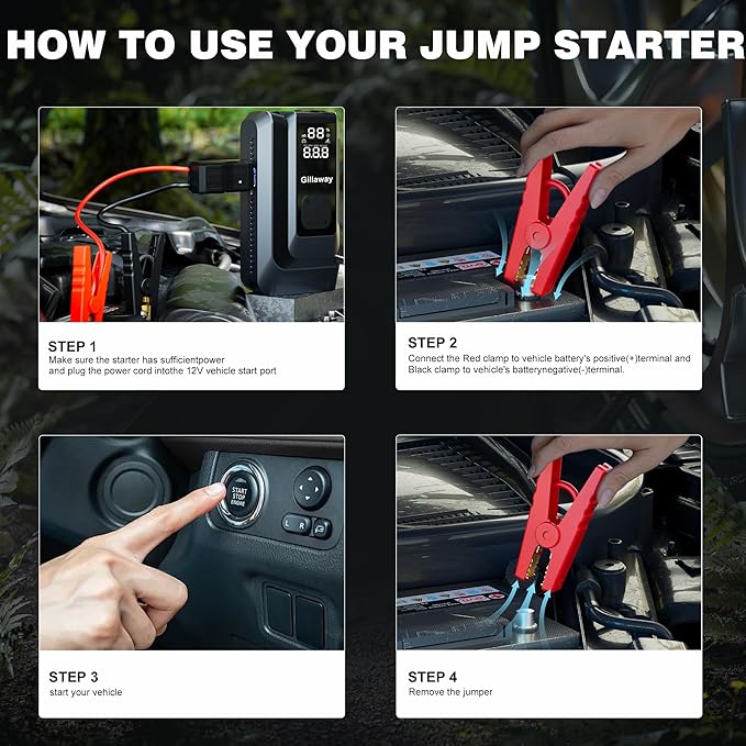 7-in-1 Jump Starter 6000A Car Jumper Starter Portable - Image 7