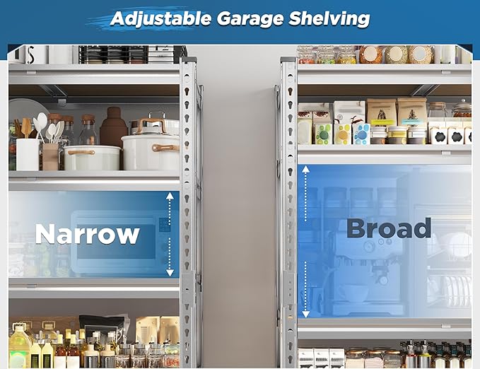 REIBII Garage Shelving, 5 Tier Storage Shelves Load 3000LBS, Adjustable Garage - Image 5