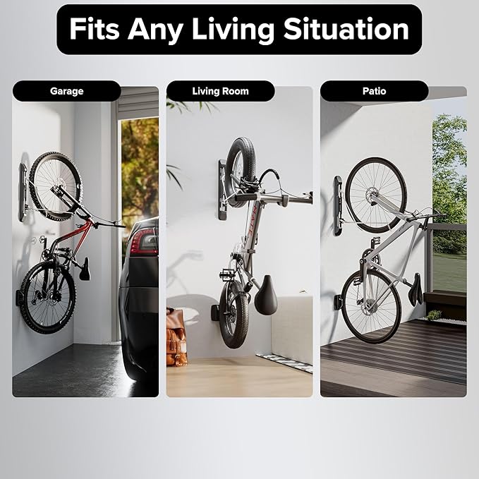Bicycle Rack for Garage and Indoor Use, Adjustable, Foldable Bike Rack Set of 2 - Image 8
