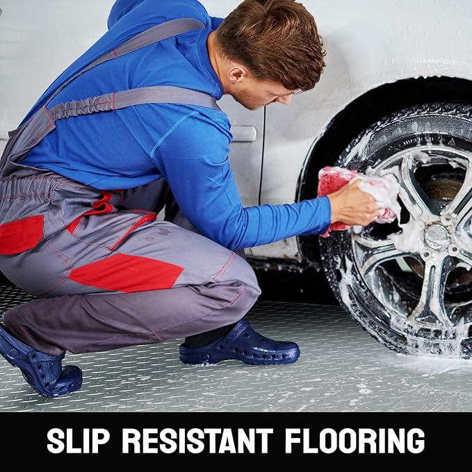 TUFFIOM 5 x 10 FT Garage Floor Mat, Thickened Diamond Plate PVC Garage Mats - Image 5