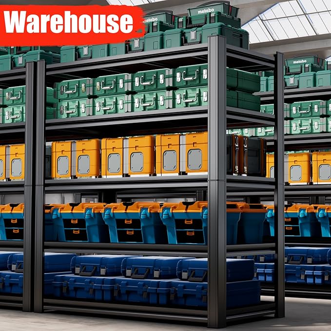 78''H Garage Storage Shelves Heavy Duty 3500 LBS Capacity Metal Garage Shelving - Image 9