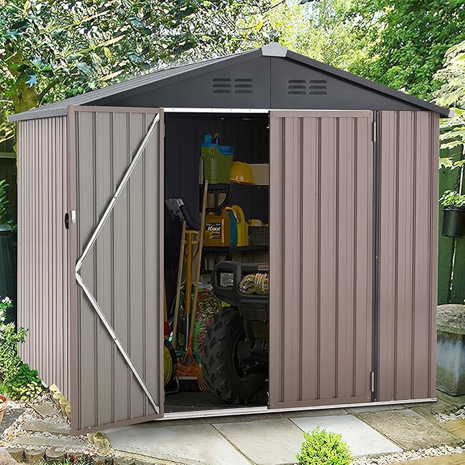 AECOJOY 7' x 7' Metal Storage Shed - Image 2