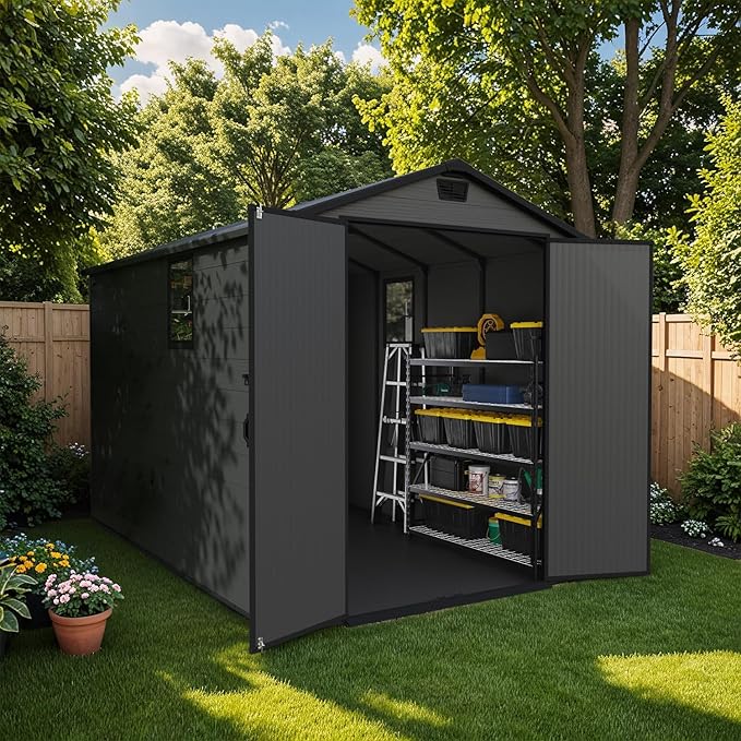 Patiowell 6x10 FT Outdoor Plastic Storage Shed - Image 4