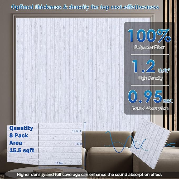 16 Pack Large Fold Soundproof Wall Panels, 1.2lb/ft³ High Density, Thicker - Image 6