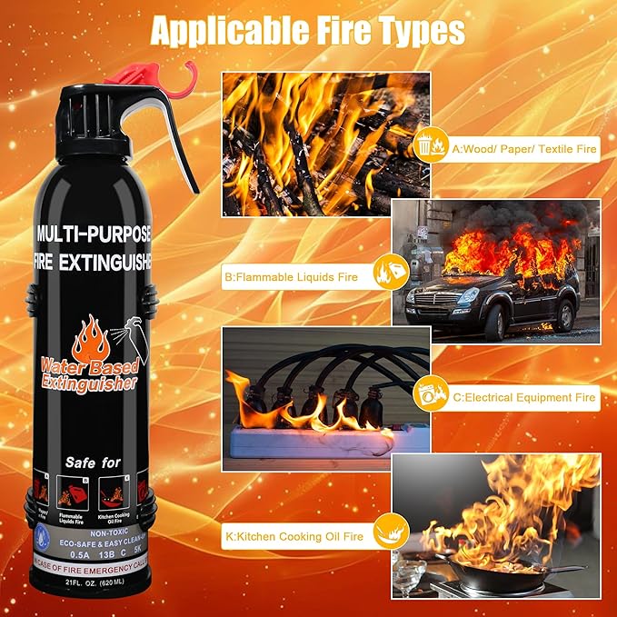 Fire Extinguishers for Home, 1 Pack Vehicle Fire Extinguisher - Image 3
