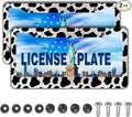 License Plate Frames Black and White License Plate Frame Animal Cow Print White by Unknown