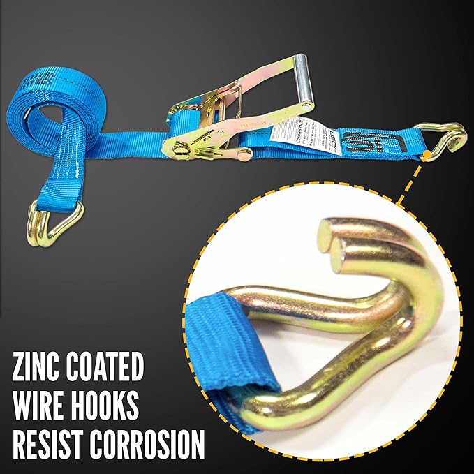 US Cargo Control 2 Inch Wide x 18 Foot Long Heavy Duty Ratchet Strap - Image 2