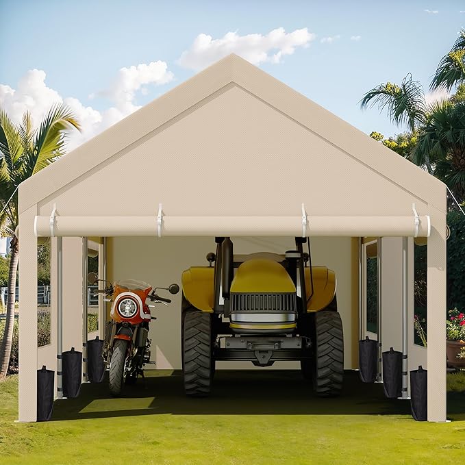 JY QAQA Carport, 12x20 FT Heavy Duty Carport - Image 7