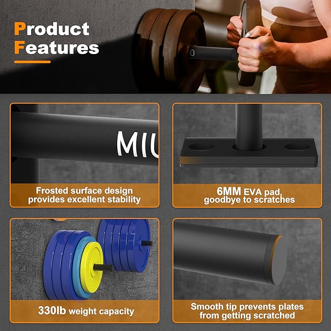Weight Plate Holder, Wall Mounted Weight Rack Storage - Image 4
