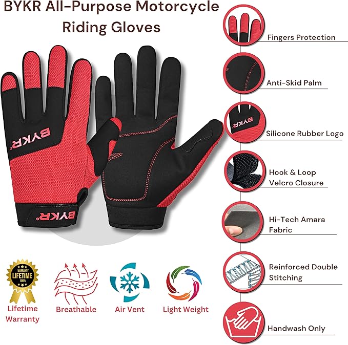 BYKR All-Weather Motorcycle Gloves - Image 5
