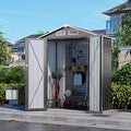 5x3x6FT Outdoor Storage Shed, Galvanized Steel Garden Shed by Vigohuseeo