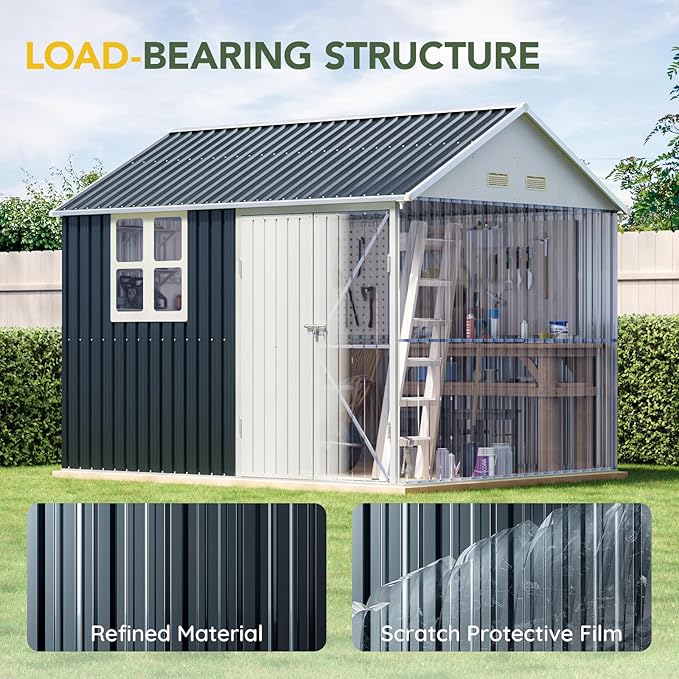Breezz 8X10FT Outdoor Steel Storage Shed - Image 7