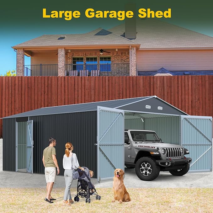 Metal Garage Shed 20x13 FT, Sheds & Outdoor Storage Clearance, Outdoor Storage - Image 9