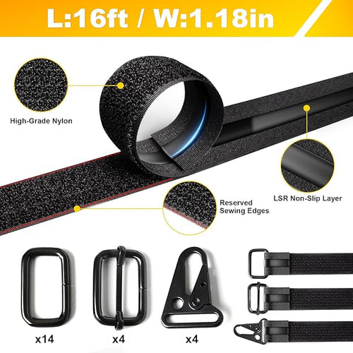 1.18" x 16' Heavy-Duty Fastening & Super Anti-Slip Cinch Straps - Image 2