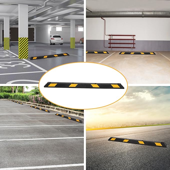 2 Pack Heavy Duty Rubber Parking Curb - 55000 Lb Capacity - Image 7