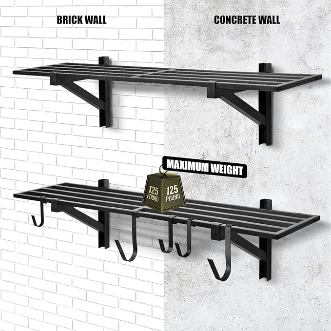 2 Pack Heavy Duty Garage Wall Shelving, Holds 200 lbs Each, Garage Shelving - Image 5