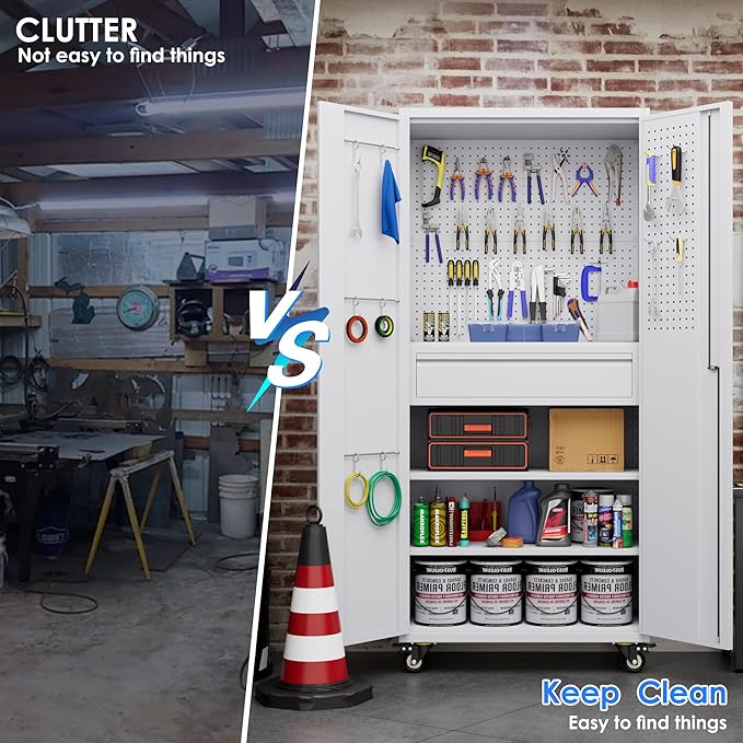 71" Metal Garage Storage Cabinet - Image 4