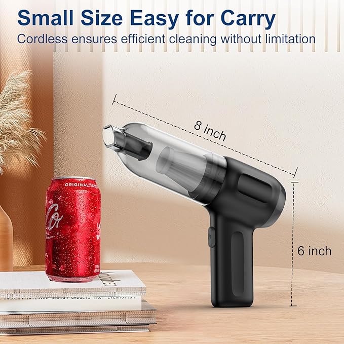 Fanisic Mini Car Vacuum, Cordless Handheld Vacuum Cleaner Rechargeable - Image 4