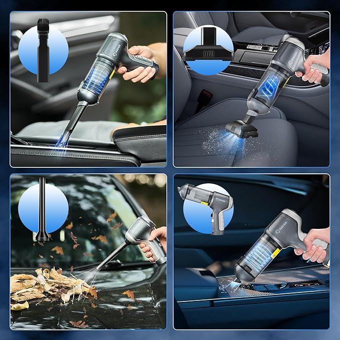 Saker Car Vacuum Cleaner Portable Cordless 14000PA, 3 in 1 Handheld Car Vacuum - Image 4