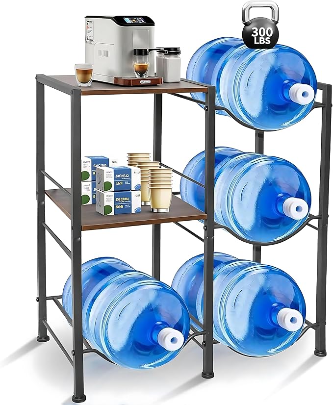 3-Tier 5 Gallon Water Bottle Holder, Heavy Duty Water Jug Rack by Unknown