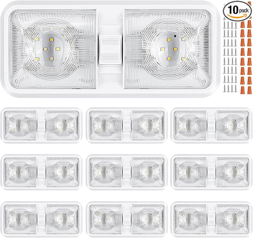 10 Packs RV Lights Interior 12V Led 8W Ceiling Double Dome Camper Light 600 by BLAUESGAS