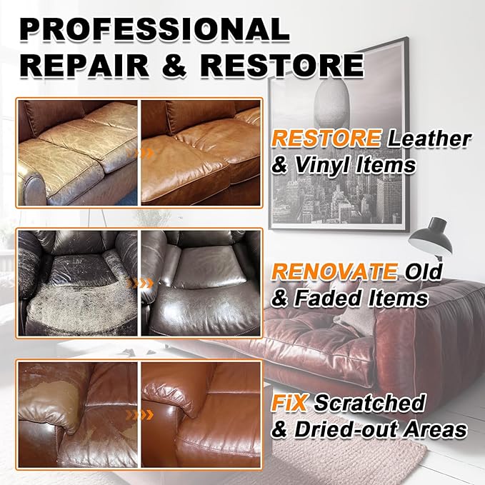 12oz Leather Recoloring Balm & 3.4oz Mink Oil Leather Conditioner kit, Leather - Image 3