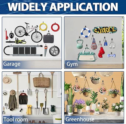 3-H Garage Wall Hooks 60 Pack, Heavy Duty Garage Hooks - Image 7